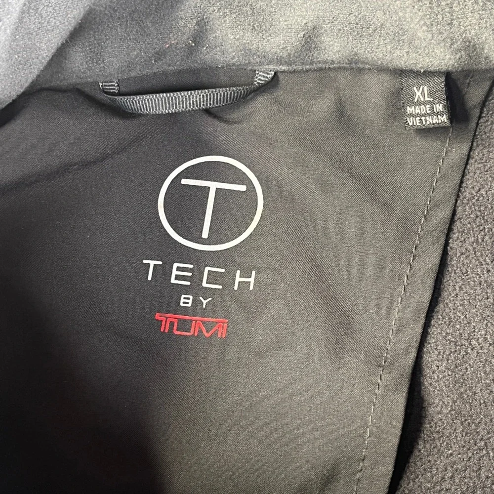 Tumi Tech Mens XL Softshell Fleece Lined Full Zip‎ Jacket Black L8JLK TT-0012